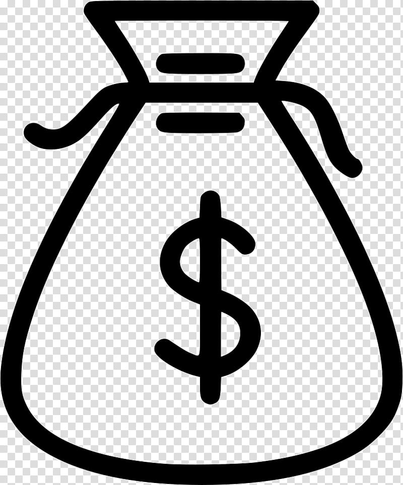 Money Bag, Payment, Currency Symbol, Finance, Demand Deposit, Bank, Financial Services, Black And White transparent background PNG clipart