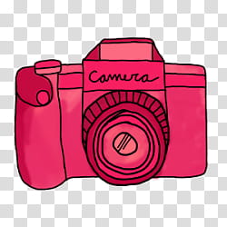 PINK AESTHETIC S, red camera illustration transparent background PNG clipart