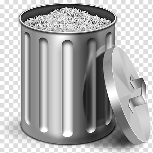 Trash Can Icon, grey trash can illustration transparent background PNG clipart