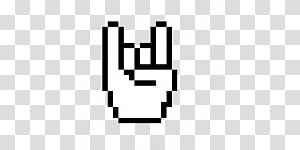 Pixel, black and white human hand sign transparent background PNG clipart thumbnail