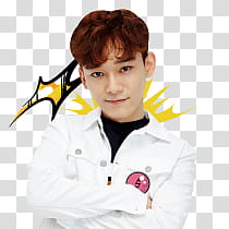 EXO Kakao Talk Stickers, man posing while showing smile transparent background PNG clipart