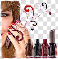 four assorted-color nail polish bottles transparent background PNG clipart