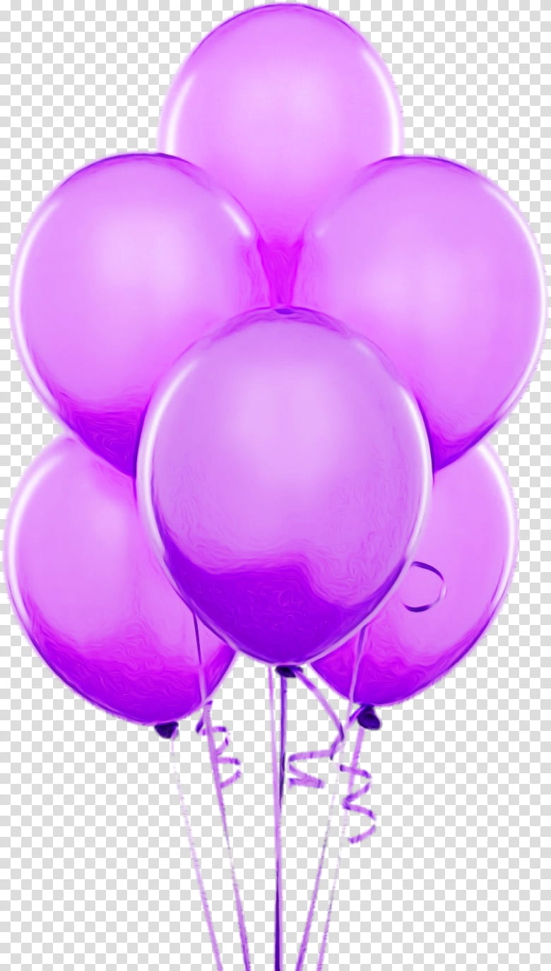 Pink Balloon, Cluster Ballooning, Purple, Violet, Party Supply, Magenta, Material Property transparent background PNG clipart