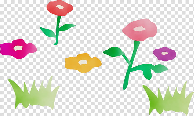pink plant stem flower plant pedicel, Meadow, Lawn, Cartoon, Watercolor, Paint, Wet Ink, Petal transparent background PNG clipart