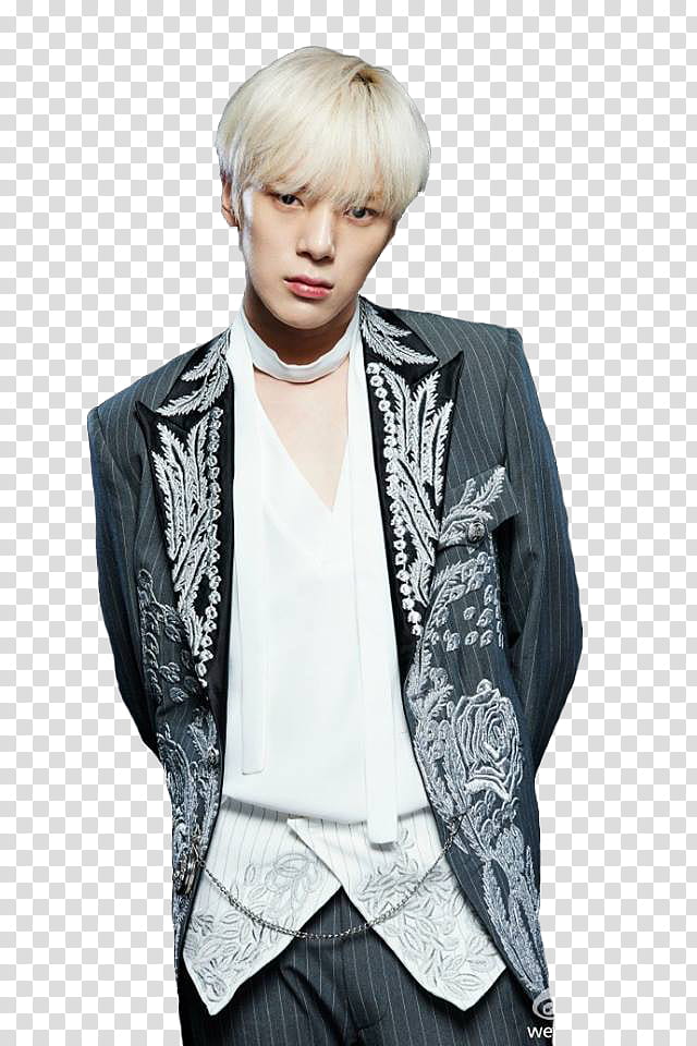 Monsta X, standing man wearing black and white blazer transparent background PNG clipart