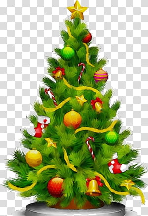 Christmas tree, Watercolor, Paint, Wet Ink, Christmas Decoration, Colorado Spruce, Oregon Pine, Christmas 
 transparent background PNG clipart thumbnail