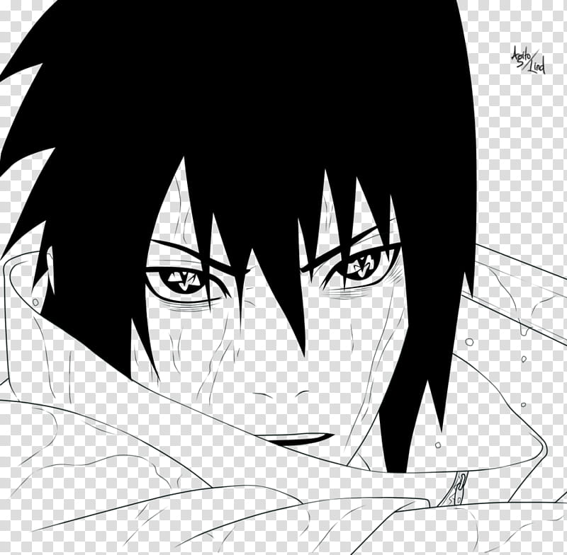 Naruto ch:Sasuke lineart transparent background PNG clipart.