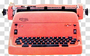 Vintage Vol 2, orange and black Royal typewriter illustration transparent background PNG clipart thumbnail