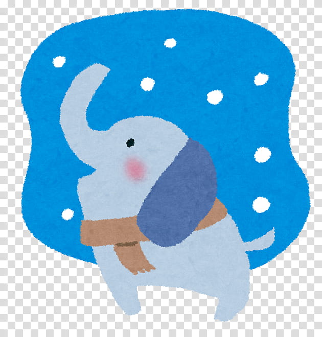 Elephant, Elephant That Fulfills A Dream, Cartoon, Animal, Flightless Bird, Snow, Keiya Mizuno, Blue transparent background PNG clipart