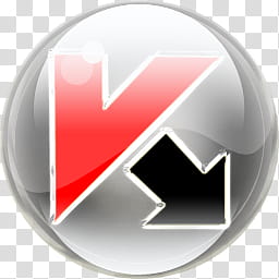 Orb Icon, ORB_kaspersky_, gray, red, and black letter V illustration transparent background PNG clipart
