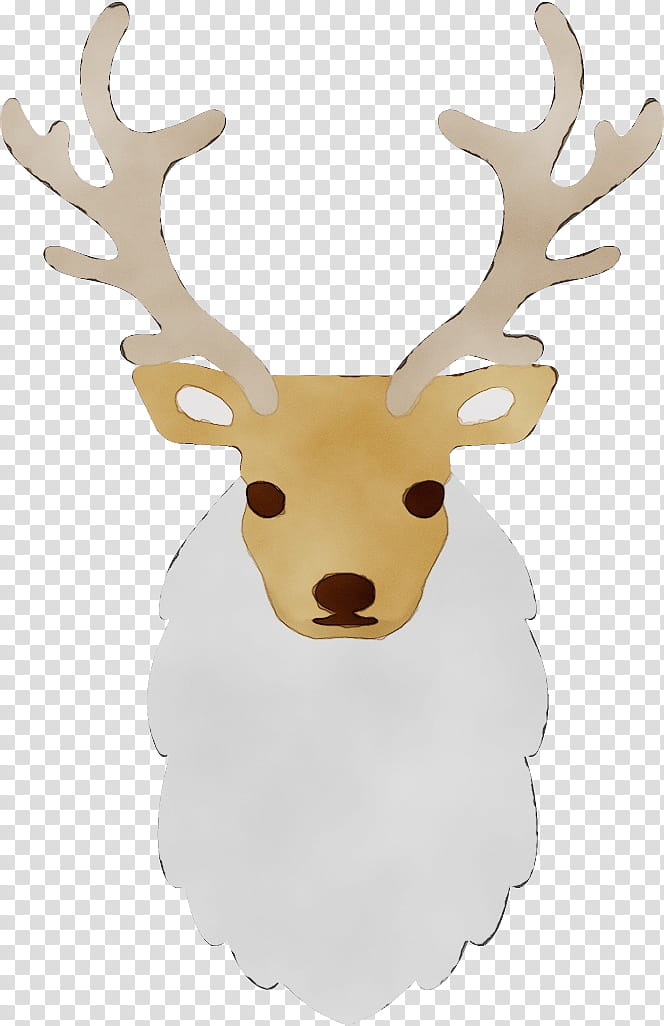 Reindeer, Watercolor, Paint, Wet Ink, Antler, Elk, Head, Horn transparent background PNG clipart