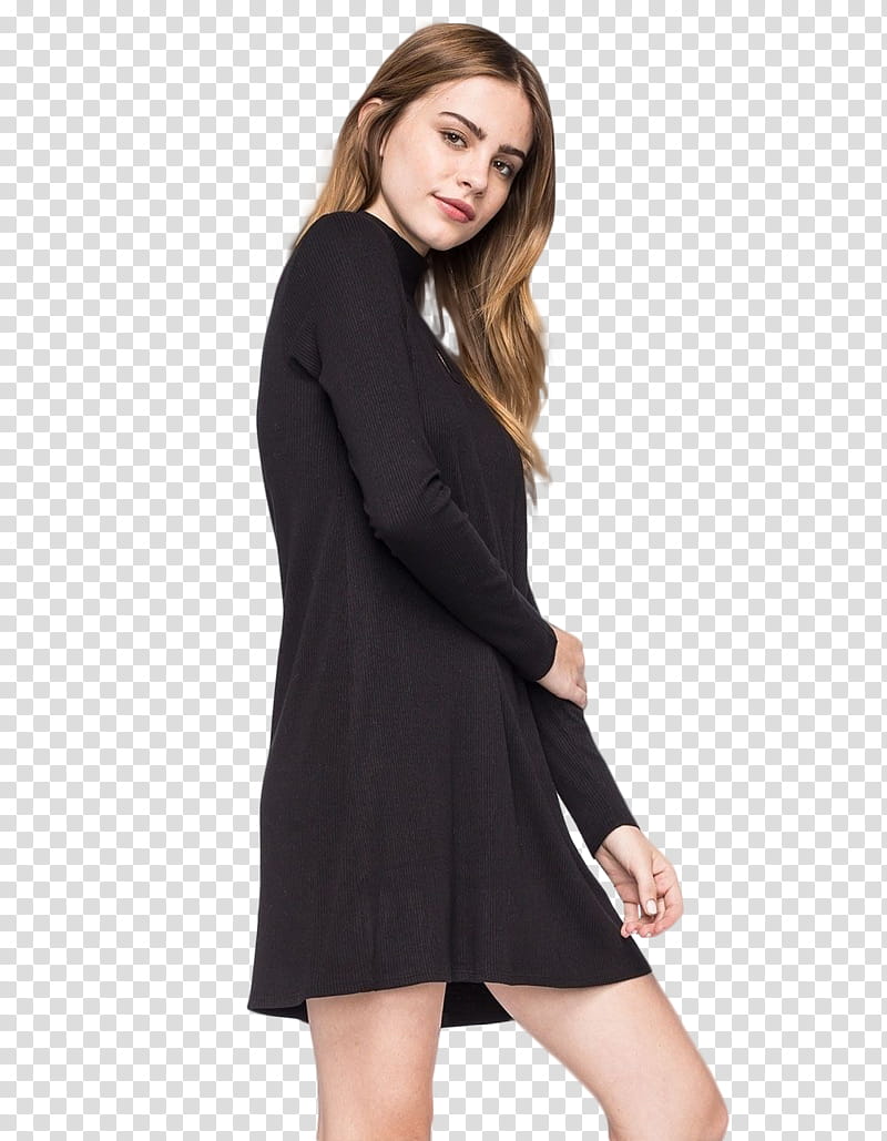 Bridgetsatterlee  ws, woman in black long-sleeved dress transparent background PNG clipart