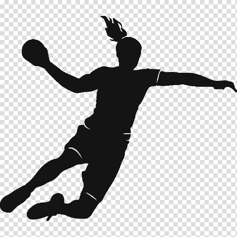 Handball Black, Ballon De Handball, Wall Decal, Sticker, Team, Sports, Silhouette, Black And White transparent background PNG clipart