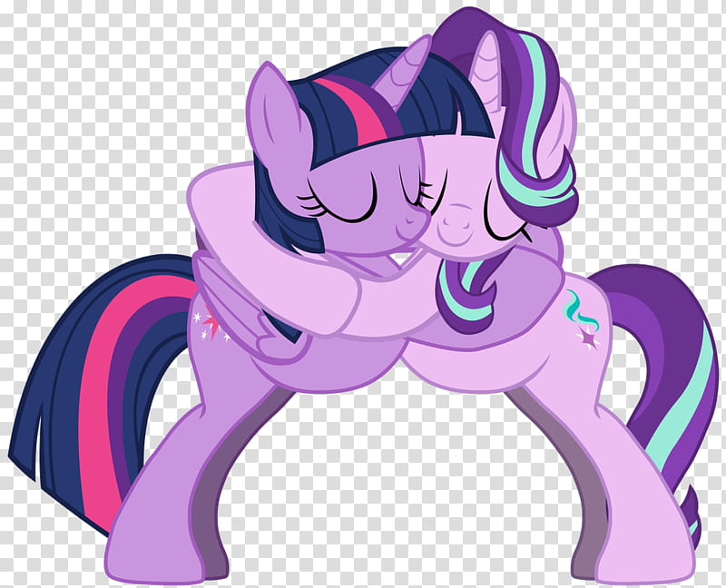 MLP, Twilight and Starlight Hugging transparent background PNG clipart