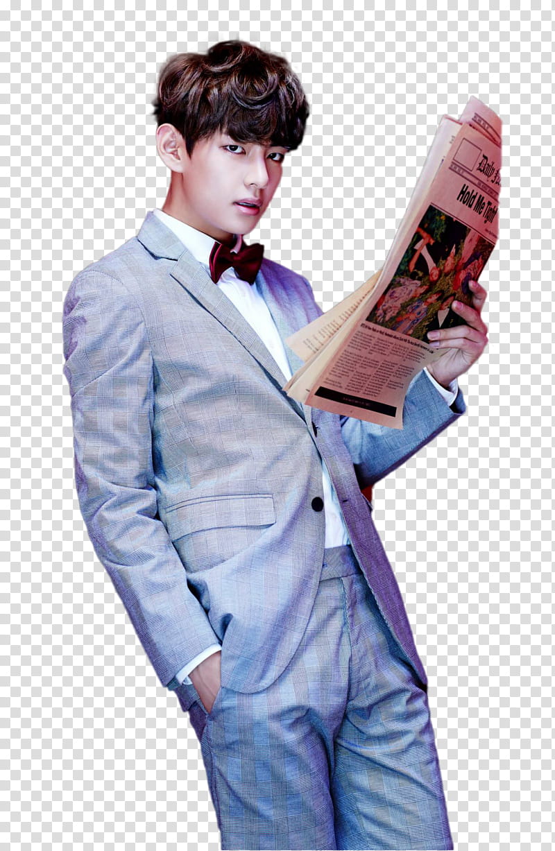 Dope V x, man holding newspaper transparent background PNG clipart