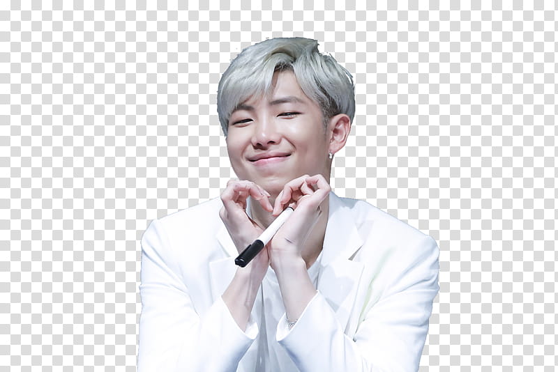 kim namjoon , smiling man holding black marker transparent background PNG clipart