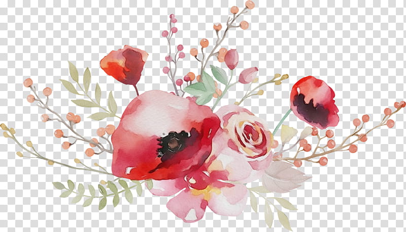 Red Watercolor Flowers, Paint, Wet Ink, Floral Design, Kontinuierlich Messender Glucosesensor, Sticker, Diabetes, Abbott Laboratories transparent background PNG clipart