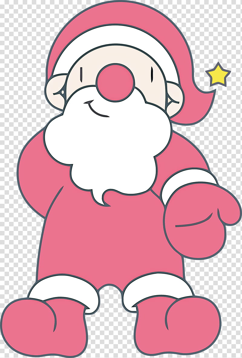 santa santa clause Christmas, Christmas , Pink, Cartoon, Nose, Red, Cheek, Line transparent background PNG clipart