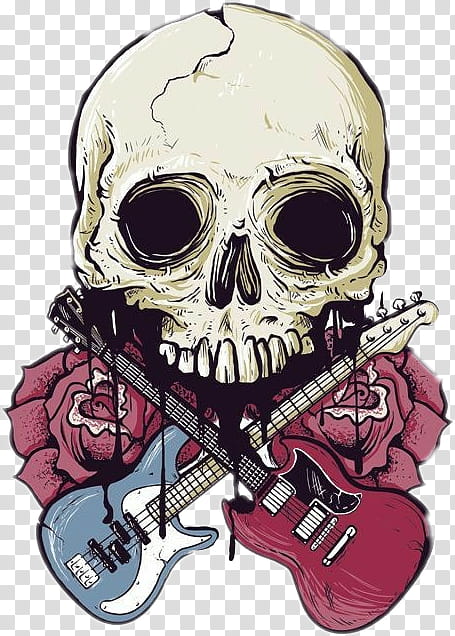 Guitar, Skull, Bone, Drawing, Ukulele transparent background PNG clipart