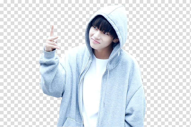 Taehyung BTS , man making peace sign transparent background PNG clipart