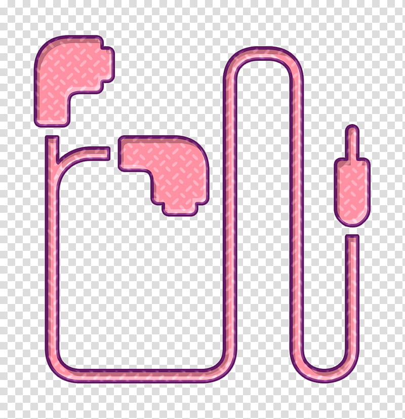 earphones icon earpiece icon handsfree icon, Headphones Icon, Music Icon, Sound Icon, Pink, Line transparent background PNG clipart