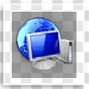 Aero Glass Icons, Aero Icon Network, gray flat screen computer monitor and computer tower illustration transparent background PNG clipart