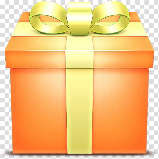 Gift Box Ribbon, Cartoon, Orange, Yellow, Present, Material Property, Gift Wrapping, Shipping Box transparent background PNG clipart