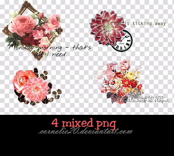 mixed, pink flowers transparent background PNG clipart
