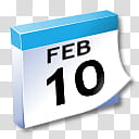 WinXP ICal, Feb  calendar icon transparent background PNG clipart