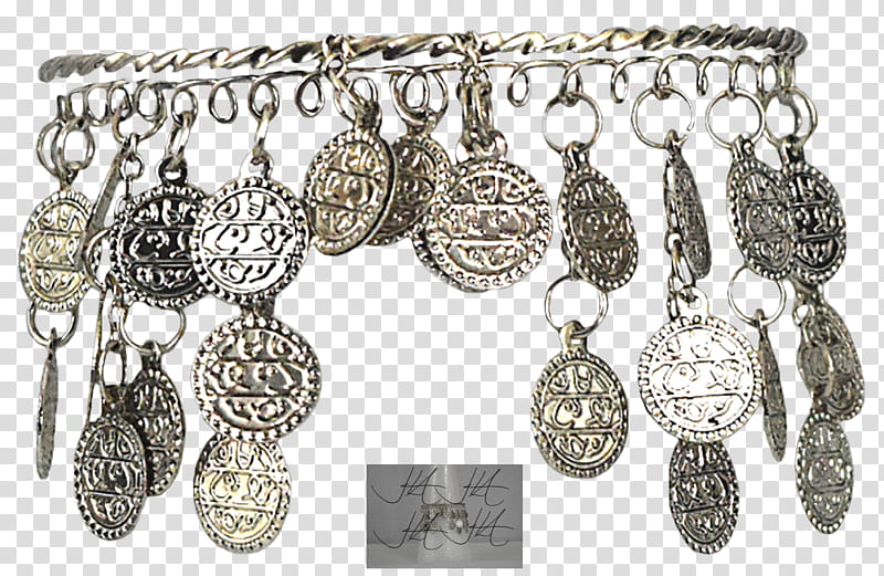 Gypsy Armband , silver-colored bangle with charms transparent background PNG clipart