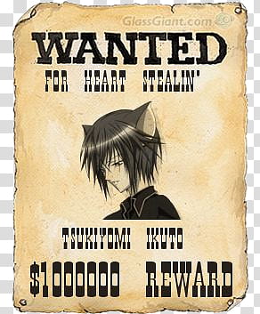 Ikuto&#;s wanted poster, wanted Tsukiyomi Ikuto paper transparent background PNG clipart