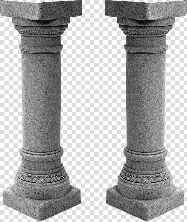 pillars, two gray balusters transparent background PNG clipart