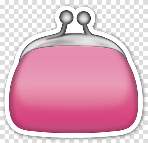 EMOJI STICKER , pink coin purse transparent background PNG clipart