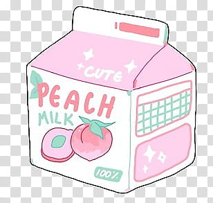 PINK AESTHETIC S, pink and white peach milk box illustration transparent background PNG clipart
