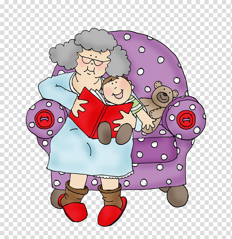 grandparents reading clip art