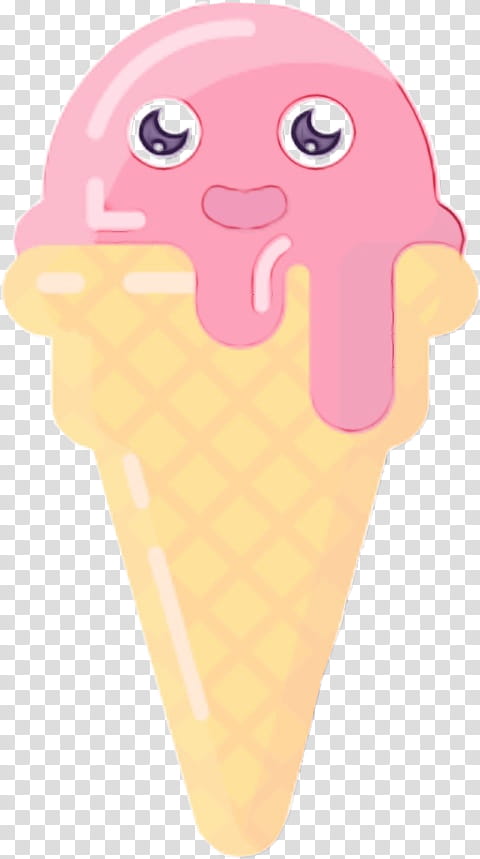 Ice Cream Cone, Ice Cream Cones, Cartoon, Pink M, Nose, Frozen Dessert, Food, Ice Pop transparent background PNG clipart