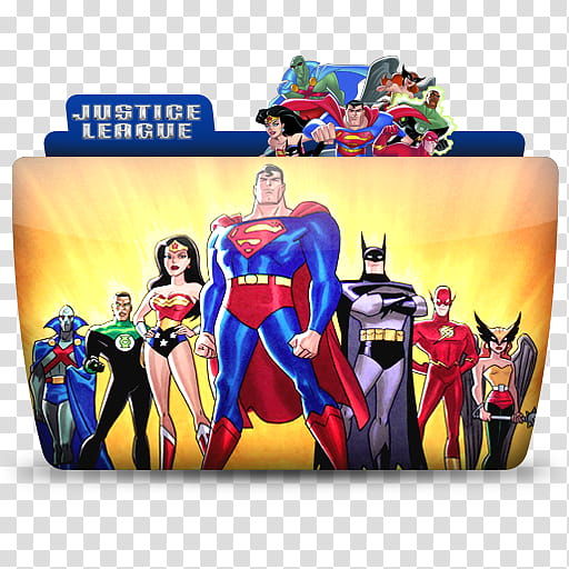 TV Folder Icons DC and Marvel ColorFlow Set , Justice League, Justice League filename extension icon transparent background PNG clipart
