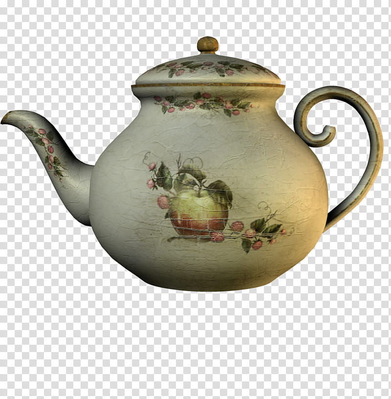 E S Goblin and tea party, grey ceramic teapot transparent background PNG clipart