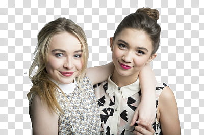 Rowan Blanchard And Sabrina Carpente, two smirking woman transparent background PNG clipart