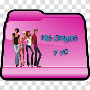 Iconos Y s, mis amigos_LAdy Pink, pink Mis Amigos folder icon transparent background PNG clipart