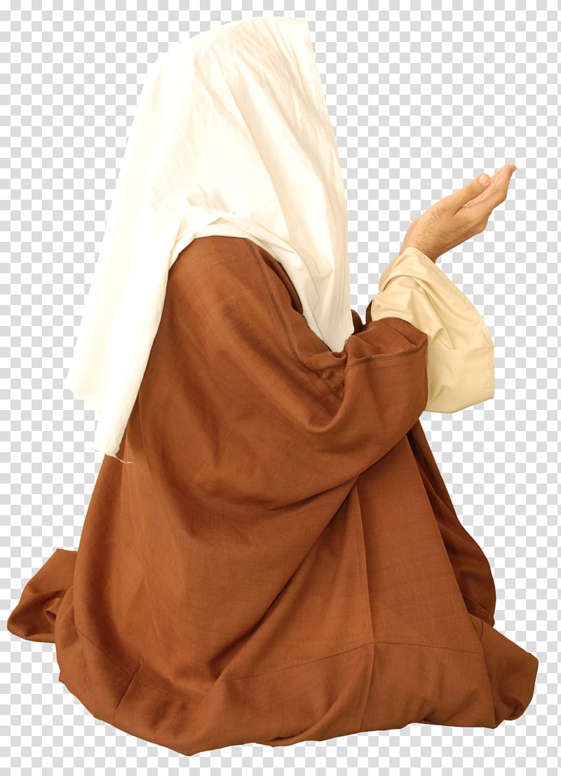 Arab old style clothes , kneeing person wearing brown dress transparent background PNG clipart