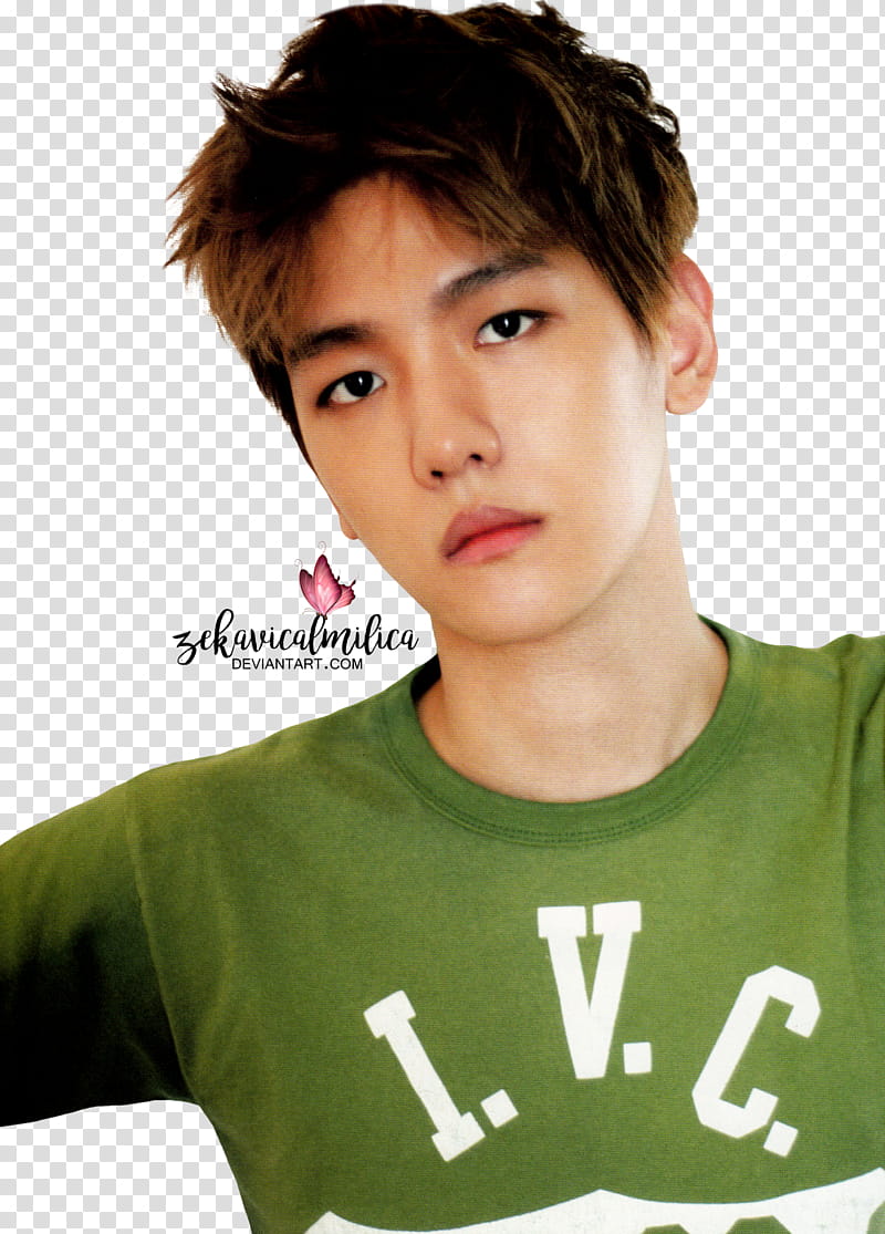 EXO Baekhyun Die Jungs, man in green crew-neck shirt transparent background PNG clipart