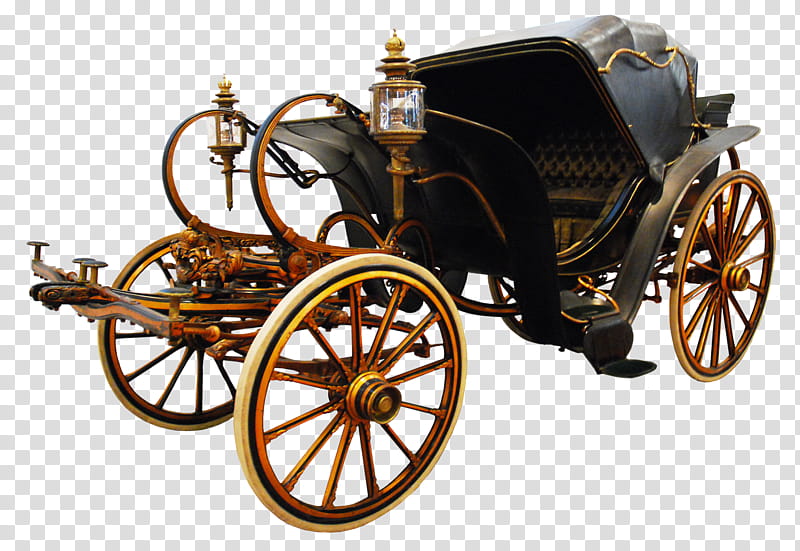 Carriage, black and brown horse coach transparent background PNG clipart