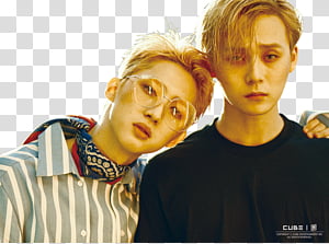 Triple H Render , man wearing eyeglasses leaning on man wearing black shirt transparent background PNG clipart thumbnail