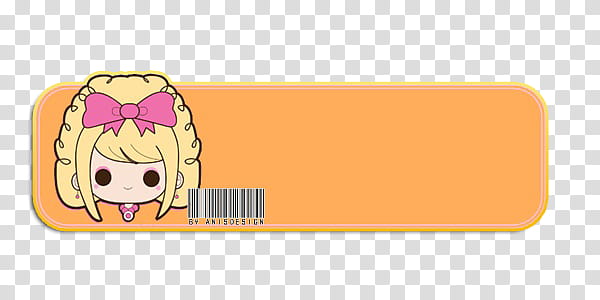 cartoon girl yellow hair label with barcode transparent background PNG clipart