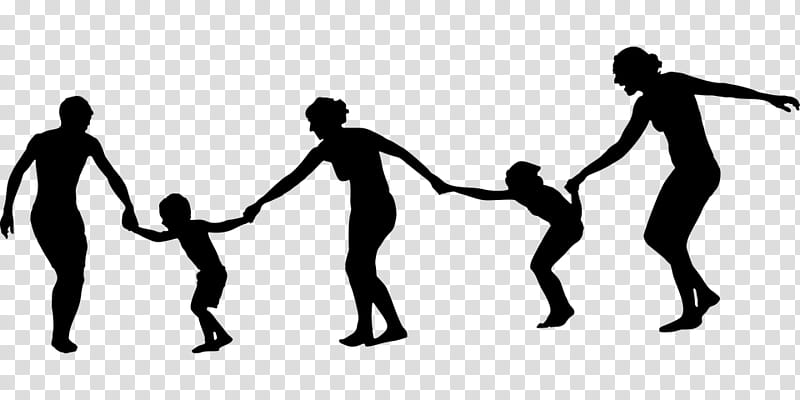 kids holding hands silhouette
