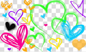 corazon, assorted-color hearts illustration transparent background PNG clipart thumbnail