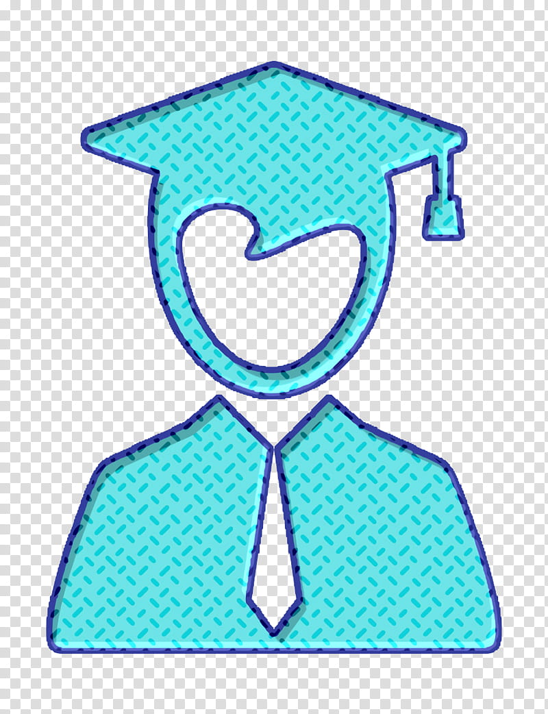 Graduate student avatar icon School set icon people icon, University Icon, Turquoise, Aqua, Electric Blue transparent background PNG clipart