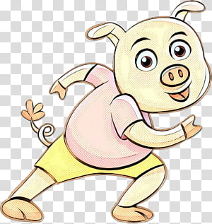 Pig, Pop Art, Retro, Vintage, Zixia,  Cartoon, Line Art, Coloring Book transparent background PNG clipart thumbnail