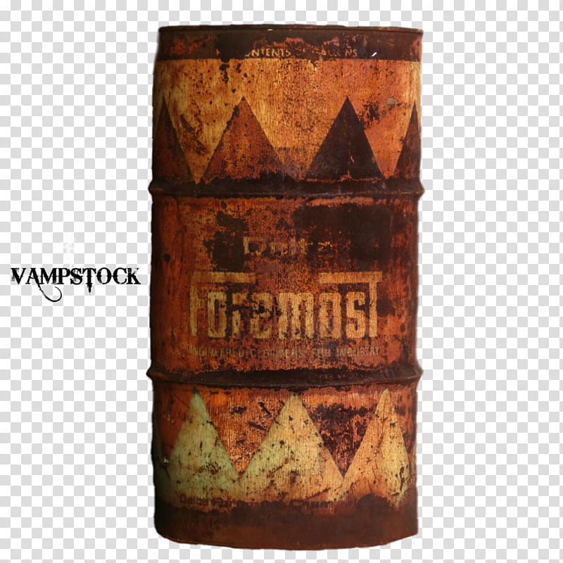 Rusty Barrel Vamp , brown metal can transparent background PNG clipart